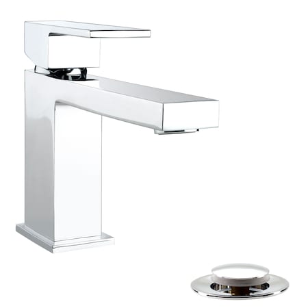 Keeney Mfg Single Handle Bathroom Faucet with Pop-Up Drain, Polished Chrome, Series: Quadrato QUA21CCP